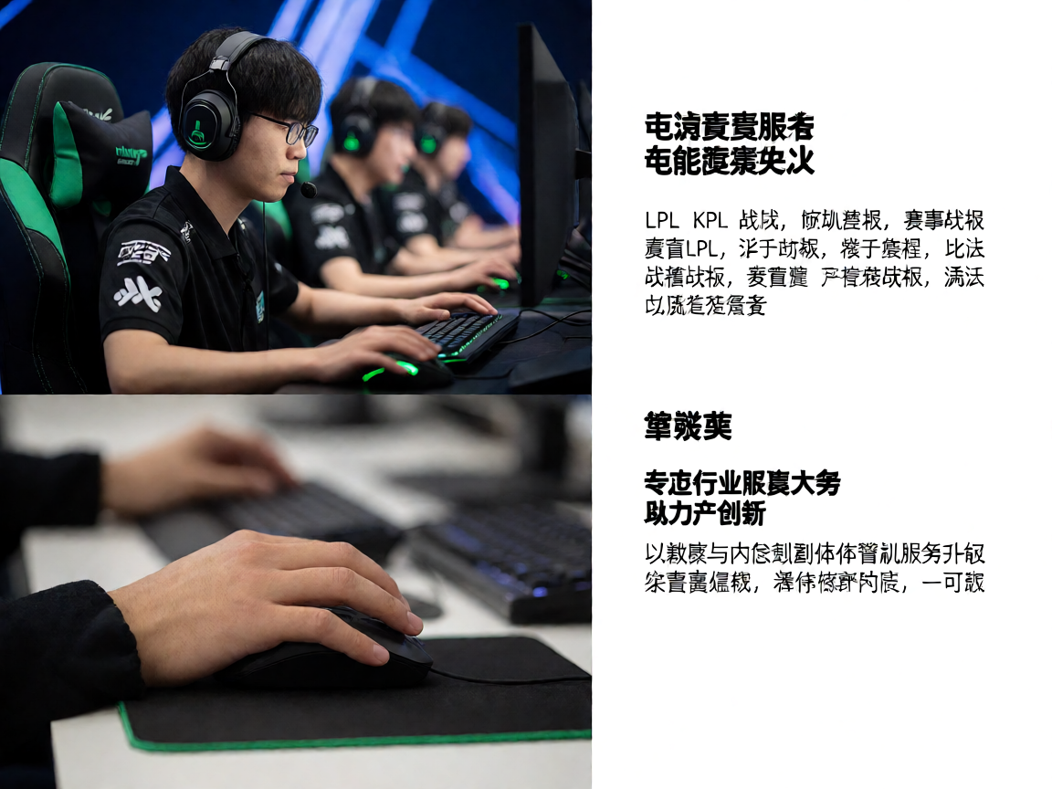 电竞赛事现场，选手在比赛中的专注画面